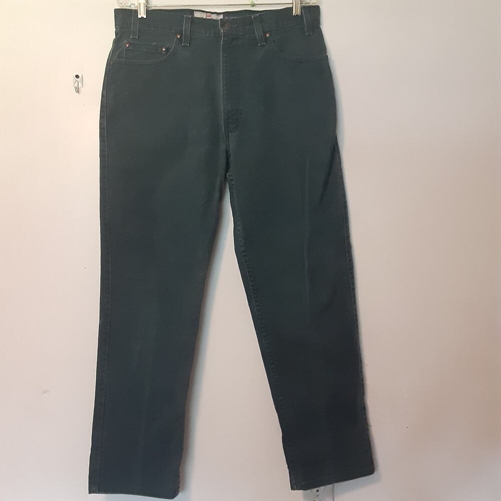 Vtg Levis Signature 540 Jeans Mens 34x29 Green Relaxed Fit Denim Brown Tab